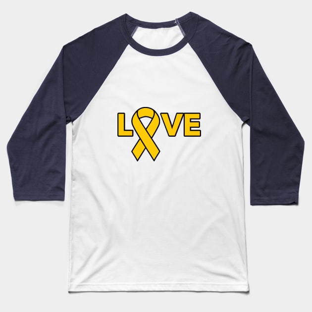 Go Gold with Love Baseball T-Shirt by scribbler1974